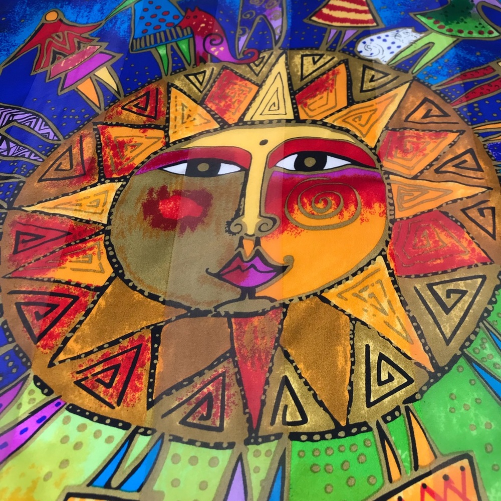 Laurel Burch Square Silk Scarf Honey Collection